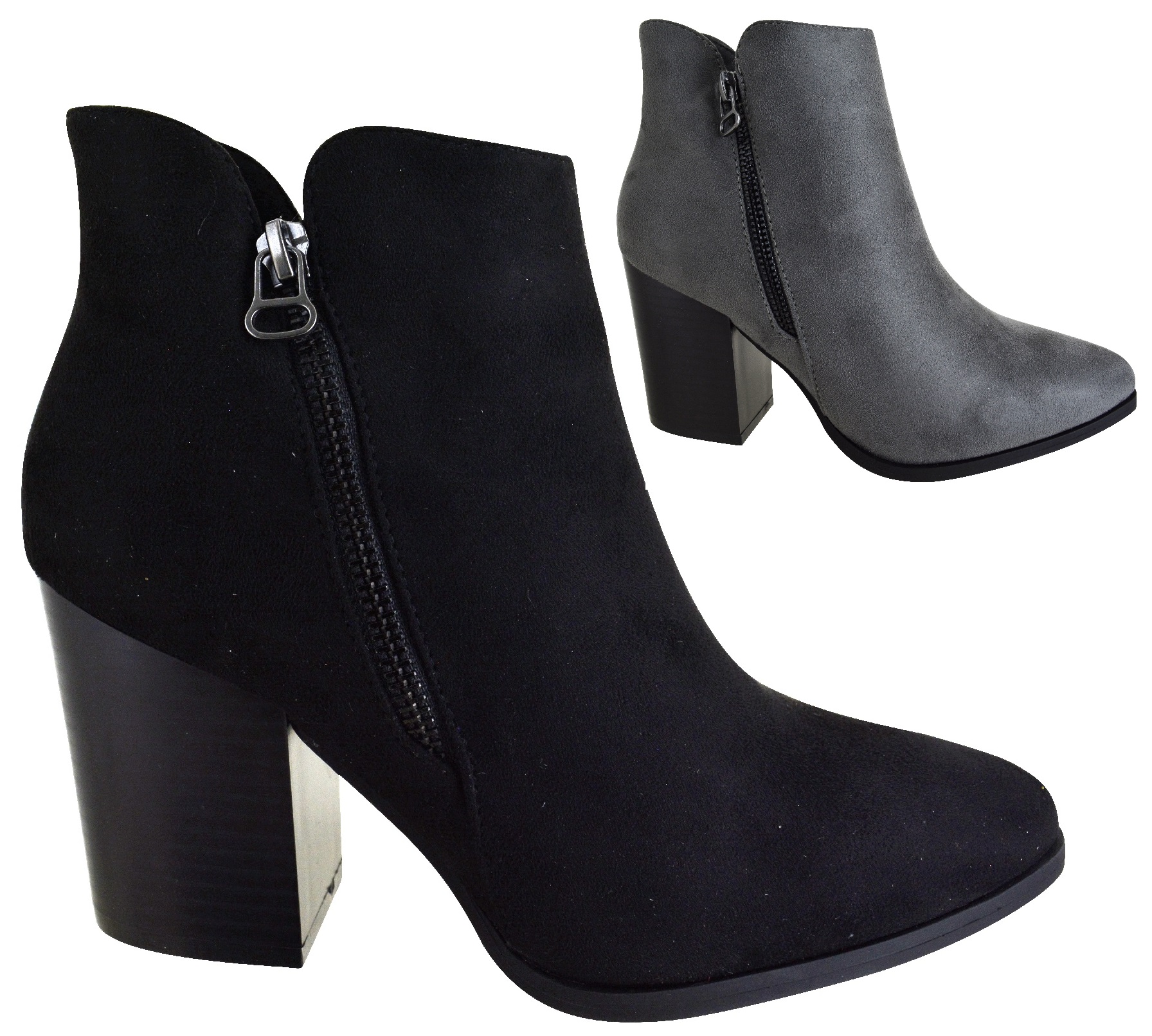 heel pointed ankle boots